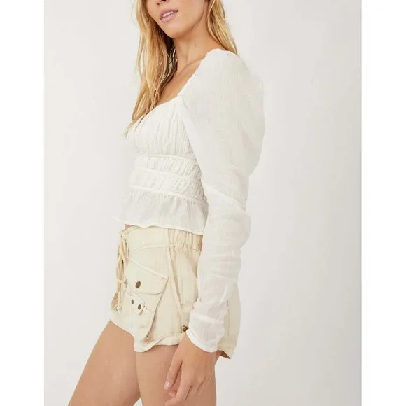 🎉LAST CHANCE🎉 NWT Free People Chloe Top / White - Picture 2 of 6